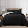 thumbnail image 2 of Lightweight Reversible 3-Piece Comforter Set All Seasons, Down Alternative Comforter with 2 Pillow Shams Twin/Twin XL, Black/Silver, 2 of 5