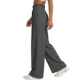 thumbnail image 6 of Miluxas Girl's Wide Leg Pants Elastic Waist Summer Boho Palazzo Pants Beach Vacation Casual Trousers Gray 5-6Years, 6 of 7
