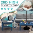 thumbnail image 3 of FUNDAZE Oversized HDPE Patio Furniture Sets, 3-Seater Outdoor Conversation Set | For Patio, Poolside, Backyard Use, Navy Frame with Gray Cushion, 3 of 7