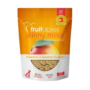 Fruitables Skinny Minis Pumpkin and Mango Flavor Healthy Low Calorie Dog Treats, 5 Ounces