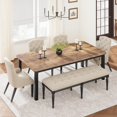 thumbnail image 2 of Kitchen Dining Table For 6~8 People, 78.7" Long Kitchen Table with Chamfer Design, Rectangle Dining Room Table For Dinner Or Meeting (Only Table), 2 of 9