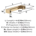 thumbnail image 3 of Amerock Augment 3-3/4 inch (96mm) Center-to-Center Champagne Bronze Cabinet Pull, 10 Pack, 3 of 4