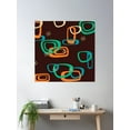 thumbnail image 2 of Mcm Interlocked Shapes On Brown Poster Wall Art, Modern Wall Decor For Living Room Bedroom, 8x12 UNFRAMED, 2 of 3