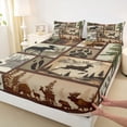thumbnail image 3 of Castle Fairy Kids Teenagers Safari Bear Deer Twin Sheet Sets,Geometric Plaid Bedding, 3 of 7