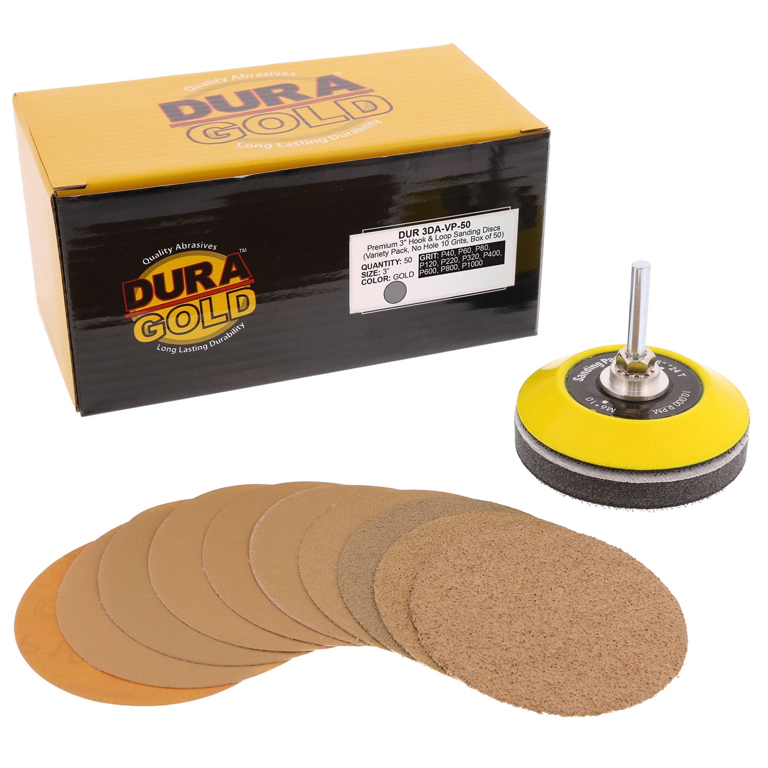 Premium Gold  5" Gold Sanding Discs  Hook & Loop 150 Grit 100 Discs per box