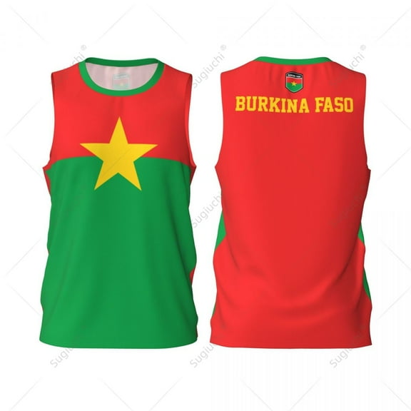 Burkina Faso Flag Men Basketball Sports Jersey Running Fitness Multifunction Sleeveless tshirt Exclusive Custom Name Nunber