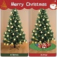 thumbnail image 4 of 30 Inch Christmas Tree Skirt – Velvet Plush Tree Mat, Soft Thickened Polyester with Red Ties, Single-Sided Printing, Available in 30in/36in/48in, Perfect for Holiday Xmas Tree Decoration, 4 of 7