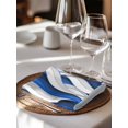 thumbnail image 6 of Blue White Moire Cloth Napkins Set of 4 Reusable Dinner Napkins, Modern Abstract Art Cocktail Napkin Washable Table Napkins for Wedding/Holiday Party/Baby Shower 20"x20", 6 of 7