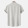thumbnail image 4 of Shirts for men Casual Solid Turndown Short Sleeve Button Closure Shirt Hawaii Blouse, 4 of 9