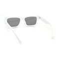 thumbnail image 4 of Womens Classy Mod Horn Rim Plastic Fashion Chic Sunglasses White - Silver Mirror, 4 of 4