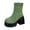 Green, variant on Knitted Boots for Women Platform Chunky Heel Slip on Elastic Winter Snow Boots Casual Ankle Booties