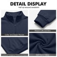 thumbnail image 5 of Mens Quarter Zip Pullover Mock Neck Sweaters Men Golf Sweatshirt Silky Sheen Soft Fabric, Long Sleeve Pullover, Stretch, Lightweight, Wrinkle-Free Loose Fit, Collared, Casual Travel Golf, 5 of 6