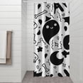 thumbnail image 2 of Black and White Halloween Doodle Pattern Shower Curtain 36"x72" ,Bathroom Decorative Shower Curtains Set with 12 Hooks,Modern Waterproof Washable Shower Curtain, 2 of 6