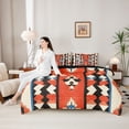 thumbnail image 5 of Homewish Boho Tribal Print 7-Piece King Bedding,Rhombus Stripe King Bed in a Bag,Orange,Black Reversible, 5 of 8