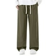 thumbnail image 1 of Diufon Men's Straight Leg Pants Casual Elastic Waist Drawstring Loose Trendy Versatile Cargo Pant with Pockets, 1 of 5