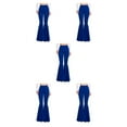 thumbnail image 3 of Wweixi Stretchy Women Bell Bottom Wide Application Lightweight Comfortable Pants navy blue L 5Set, 3 of 6