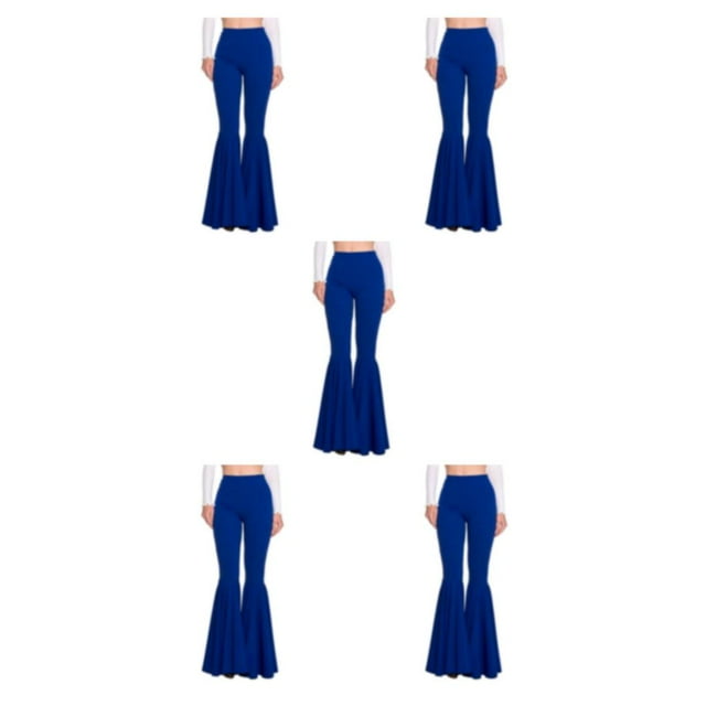 Youkk Lightweight High Waist Bell Bottom Comfortable Multiple Sizes Available Trousers navy blue XL 5Set