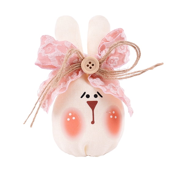 3pcs Fabric Easter Bunny Decoration 2026 Spring Rabbit Head Figurine with Cute Expression for Table Tiered Tray Party Home Decor