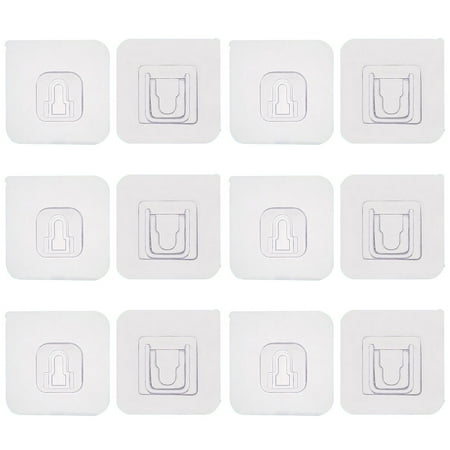 

6PCS Double Sided Adhesive Wall Utility Hooks Waterproof Strong Hanger Clear Wall Storage Holder Self-Adhesive Hooks for Bathroom Kitchen No Punching Wall Harmless