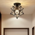 thumbnail image 4 of Five-Pointed Star Crystal Ceiling Light - Modern LED Fixture for Hallways & Balconies (25x20x20cm, Black), 4 of 9