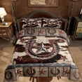 thumbnail image 3 of Manfei Rustic Western Bedding Full Comforter Set, Texas Stars Down Comforter, Farmhouse Cow Print Reversible Duvet Insert, Ultra Soft Bedroom Decorative, 3pcs, 3 of 8