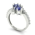 thumbnail image 2 of Solitaire with Accents Engagement Ring for Women - 1.48ct Simulated Tanzanite in 18K White Gold Promise Ring, 2 of 6