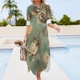 thumbnail image 3 of Elegant Roses Gold Feathers Design Shirt Dress Long Sleeve Street Fashion V Neck Oversized Casual Dress Women Evening Dress, 3 of 7