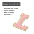 thumbnail image 3 of Chenille Letters L Patches Large Size 82mm/3.23 Inch Golden Glitter for Clothing,Shoes,Hats 3PCS(Pink), 3 of 5