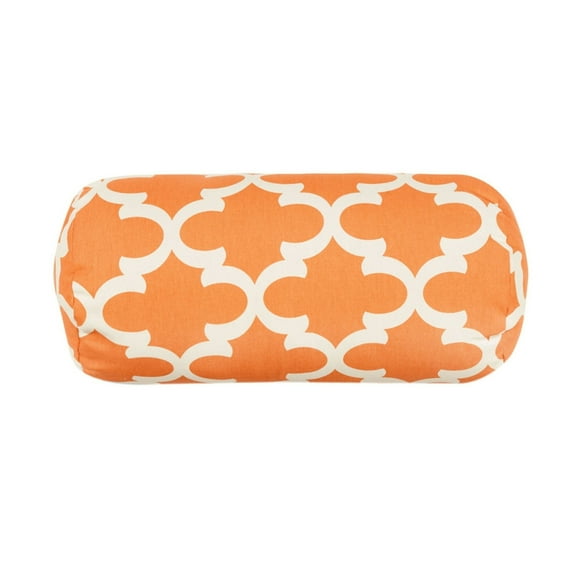 Majestic Home Goods Decorative Peach Trellis Round Bolster Pillow