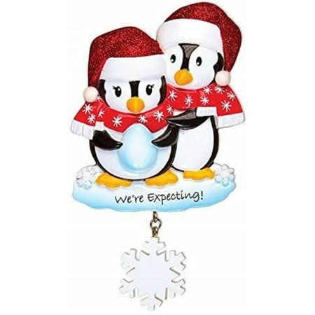 Penguins Family We're Expecting Personalized Christmas Tree