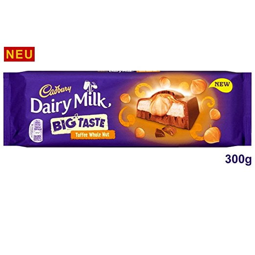 Cadbury Dairy Milk Big Taste Toffee Whole Nut Chocolate Bar 10.58 OZ by