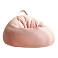 thumbnail image 2 of CSSAD 27.5in Bean Bag Chair with FILLER, BeanBag Chairs for Teens and Adults, Living Room Furniture Couch Soft Velvet Sofa Cover, Large Round Lazy Sofa, Pink, 2 of 6