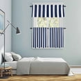 thumbnail image 5 of Navy Blue Striped Kitchen Curtains Sets for Windows 36 Inch Length, Modern Farmhouse Blue White Stripes Rod Pocket Window Treatments Tier Curtains and Valances Set for Bedroom/Bathroom, 5 of 8