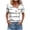 White, variant on Crgrtght Women Button Wrap Asymmetric V Neck Short Sleeve Striped Casual Fashion Vacation Beach Slim Tops Blouse, Blue XXL