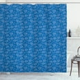thumbnail image 1 of Ambesonne Shell Shower Curtain, Seashells Outline Simplistic, 69"Wx84"L, Cobalt Blue White, 1 of 3