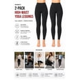 thumbnail image 4 of Women's High Waist Yoga Leggings, Full Length Stretch Pants, 2-Pack, 4 of 5