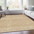 thumbnail image 6 of HomeRoots 674774 5 x 8 ft. Gold & Ivory Striped Transitional Washable Machine Made Rectangle Area Rug with UV Protection, 6 of 9