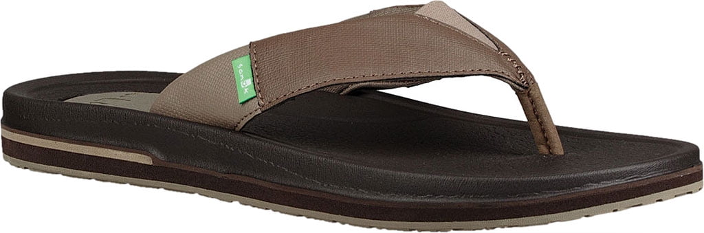 Men's Shoes Sanuk BEER COZY 3 Casual Flip Flop Sandals 1099396 BROWN 