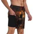 thumbnail image 2 of Fotbe Western Rainy Desert Cowboy Traje de Baño para Hombre – Shorts de Natación de Secado Rápido con Forro y Bolsillos-X-Large, 2 of 6