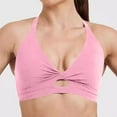 thumbnail image 2 of Wdgfv Sports Bras for Women Open Back Workout Gym Bra Padded Medium Impact Yoga Tops with Ajustable Back Straps Light Pink S, 2 of 7