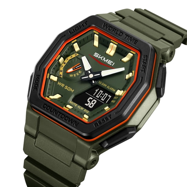 Reloj Digital Deportivo para Hombre, Resistente Al Agua y con Pantalla Luminosa, Ideal para Senderismo, Camping, Correr, Nadar y Otros Deportes.