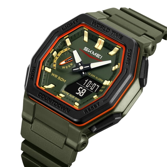 Weloille Men's Rugged Outdoor Sports Digital Watch with Luminous Display, Waterproof for Hiking Camping Running Swimming Multi-Functional