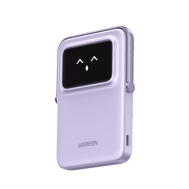 Batería portatil MagSafe Mini 5000mAh Ugreen 20W con pantalla TFT Morado
