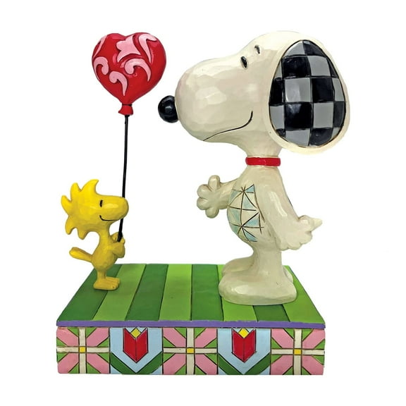 Enesco Peanuts by Jim Shore Woodstock Giving Snoopy Heart, Figurine, 5in H