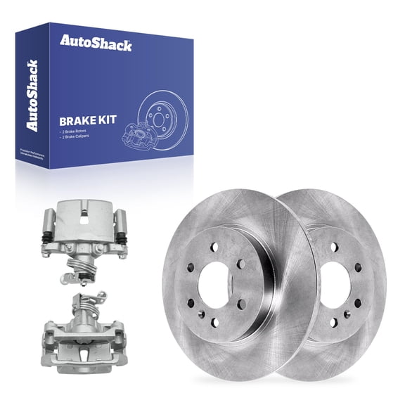 AutoShack Rear Solid Brake Rotors   Calipers 4-PC Brake Kit Replacement for 2006-2009 Chevrolet Uplander 2006-2007 Buick Terraza 2006-2007 Saturn Relay 2006-2009 Pontiac Montana 11.81" (300 mm)