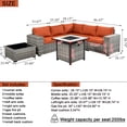 thumbnail image 6 of Ovios 7 Pieces Outdoor Patio Furniture with 30 inch Fire Pit Table All Weather Wicker Sectional Set for Porch, 6 of 6