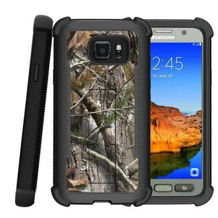Samsung Galaxy S7 Active Case | S7 Active Phone Case [ShockWave Armor] Shock Resistant Heavy Duty Kickstand Case - Tree Bark Hunter