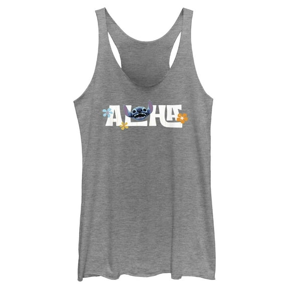 Womens Lilo & Stitch Aloha Alien Face Racerback Tank