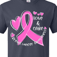 thumbnail image 4 of Inktastic Love, Care, Cure Breast Cancer Awareness Pink Ribbon T-Shirt, 4 of 5