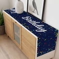 thumbnail image 4 of Happy Birthday Table Runner - 108 Inch Long, Kitchen Dining Table Runner Dresser Scarves, Navy Blue Modern Abstract Art Farmhouse Decor for Coffee Tables Wedding Party Banquet, 4 of 8